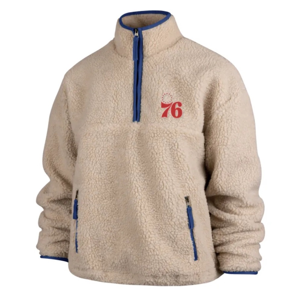 NBA 76ers $130 Sherpa Fleece Game Day Pullover S Sports Basketball Athletic warm
